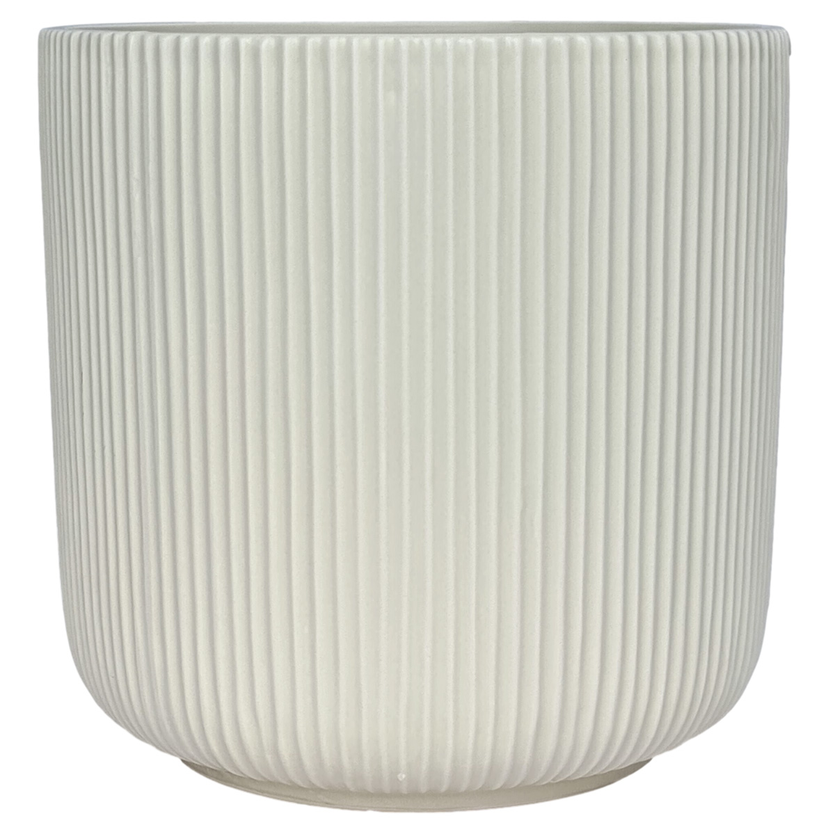 Levanto XXL Ribbed Ceramic Pot - 28cmD x 25cmH / Stone