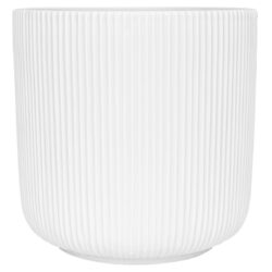 Levanto XXL Ribbed Ceramic Pot - 28cmD x 25cmH / White