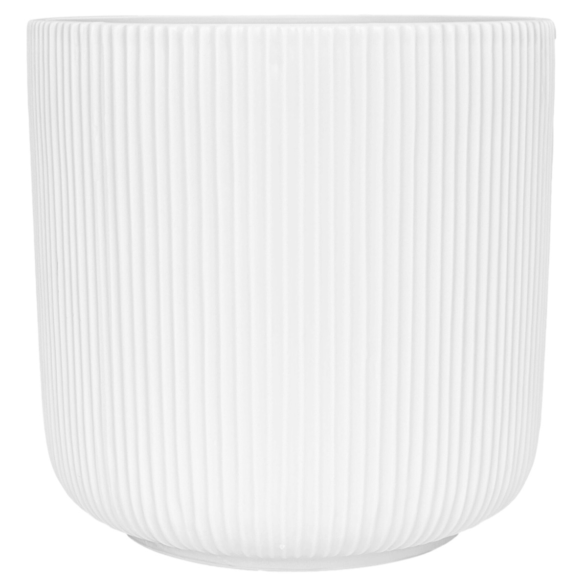 Levanto XXL Ribbed Ceramic Pot - 28cmD x 25cmH / White