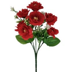 Carla Flower Bush - 28cm / Red
