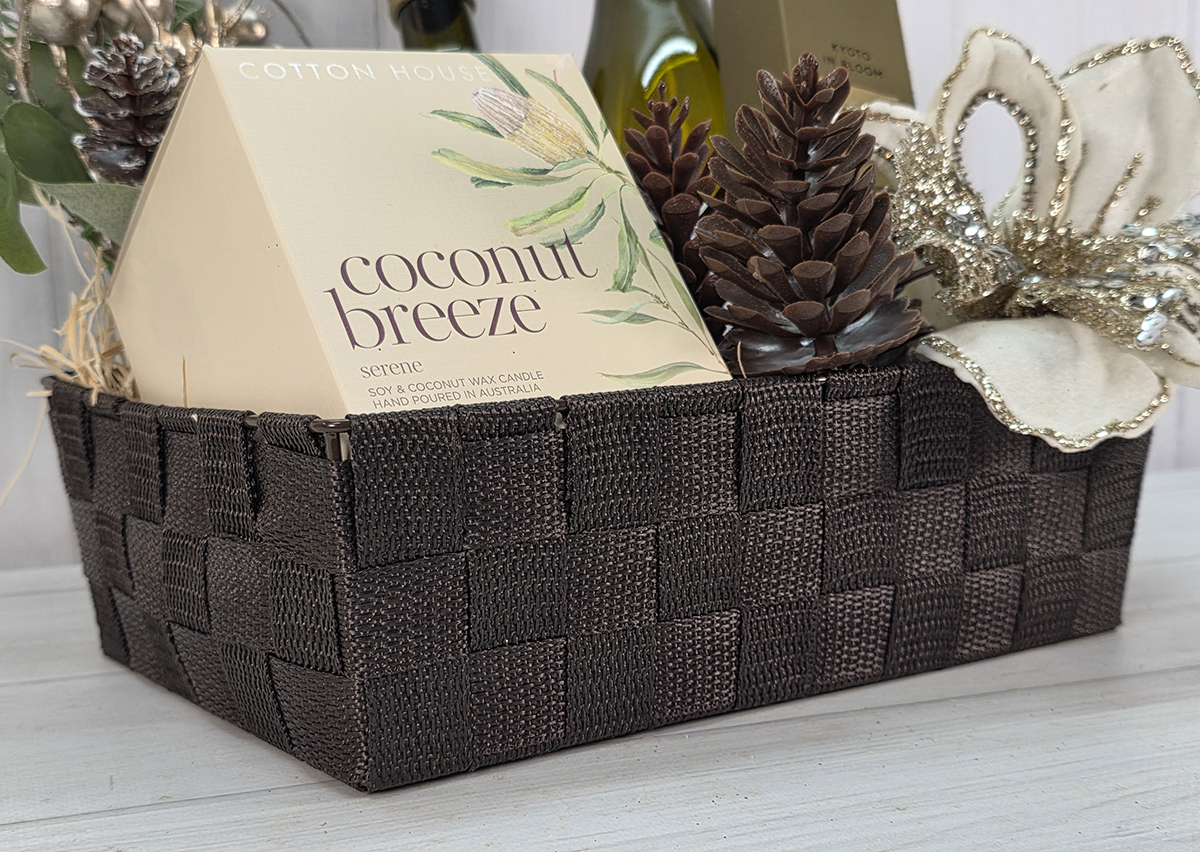 Med Kingston Basket - 28 x 20 x 8.5cmH / Dark Brown