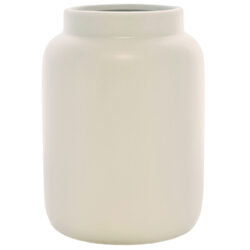 Sorrento Rimmed Ceramic Vase - 15cmH / Stone