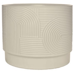 Deco Ceramic Pot - 16.5cmD x 14cmH / Stone