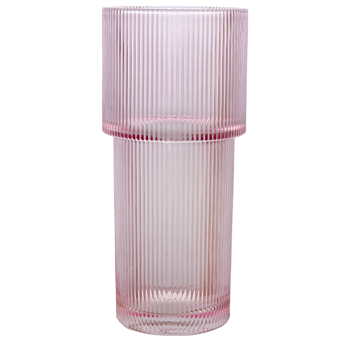 Torre Pink Glass Vase - 11cm x 24cmH / Pink