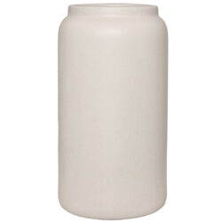 Sorrento Rimmed Cylinder Ceramic Vase - 30cmH / Stone
