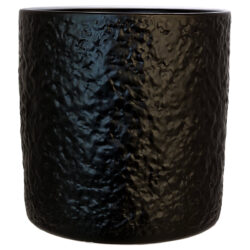 Organic Textured Ceramic Pot - 14cmH / Black