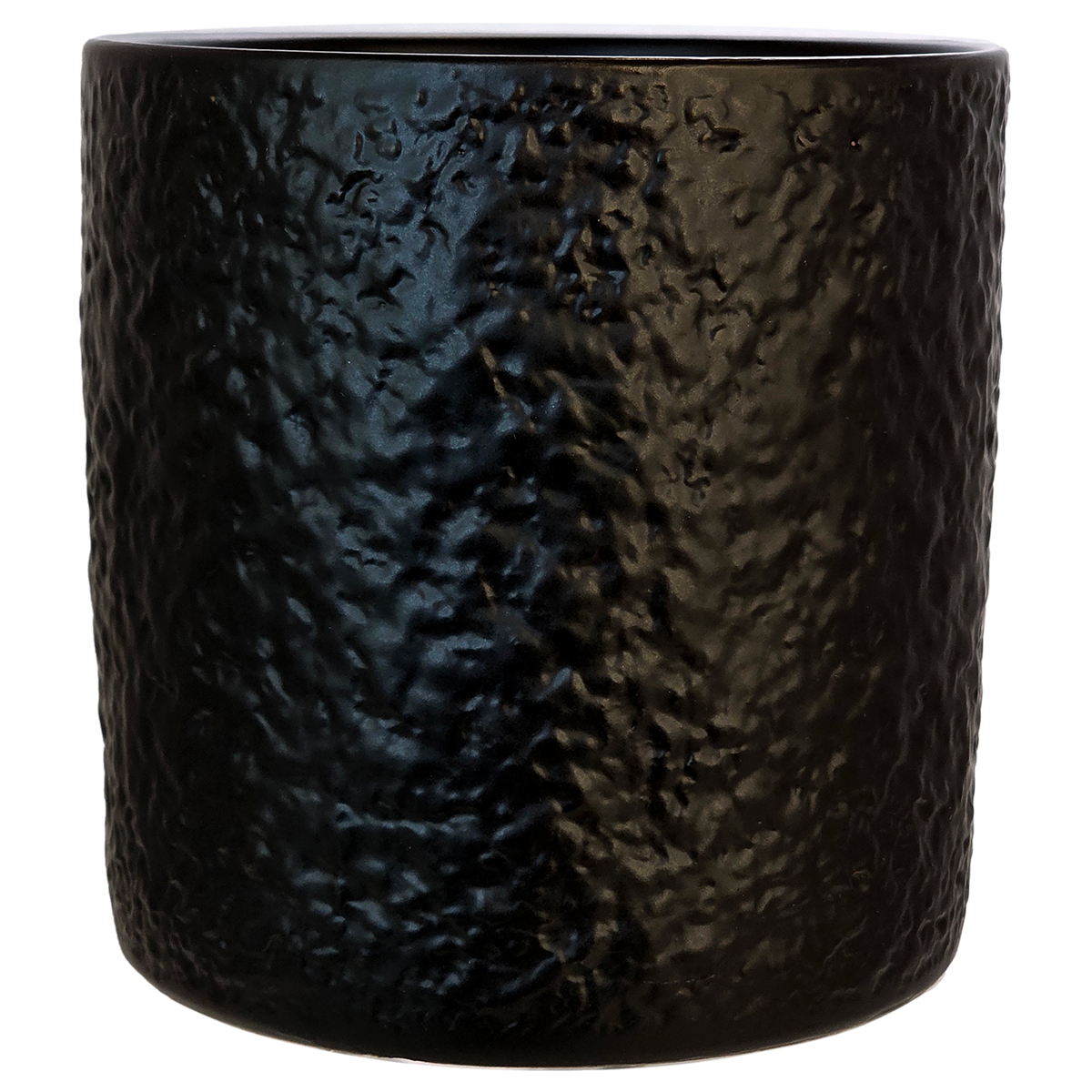 Organic Textured Ceramic Pot - 14cmH / Black
