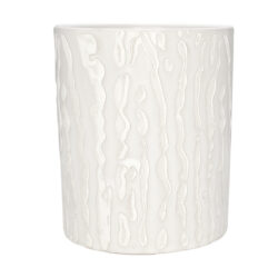 Oak Ceramic Pot - 10.5cmH / White