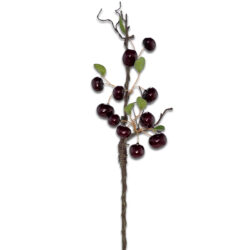 Artificial Cherry Branch 68cm dark red by Floral Craft