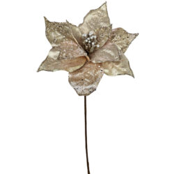 Luxe Christmas Poinsettia 60cm gold by Floral Craft