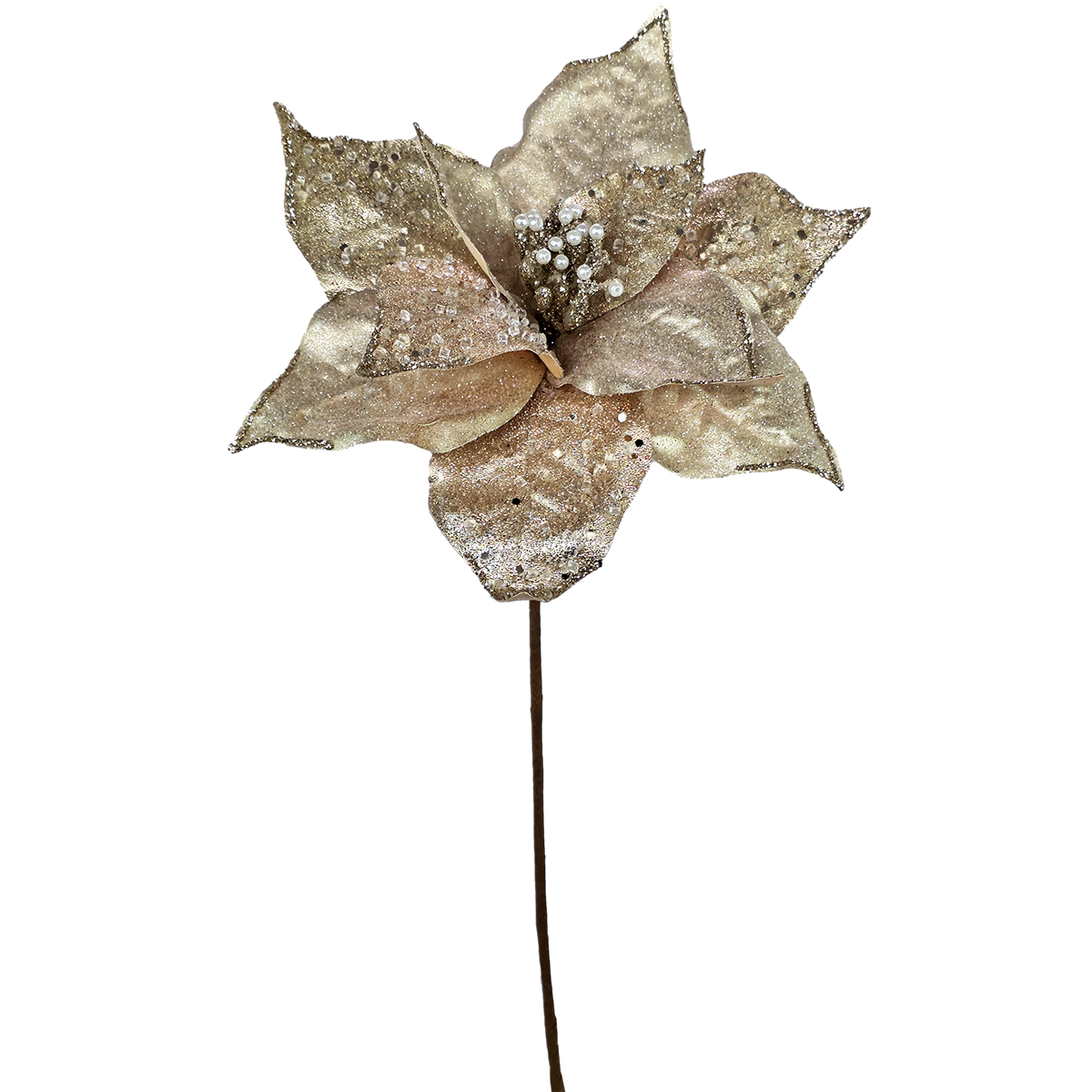 Luxe Christmas Poinsettia 60cm gold by Floral Craft