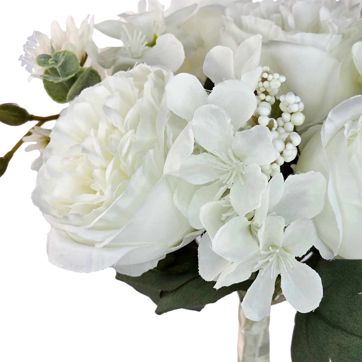 Greta Peony Mixed Flower Bush - 32cm / White - Image 2