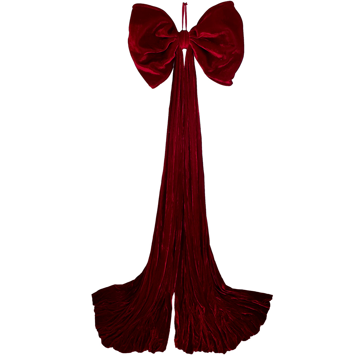 XL Premium Velvet Christmas Bow with tails 90 x 220cm dark red by Floral Craft