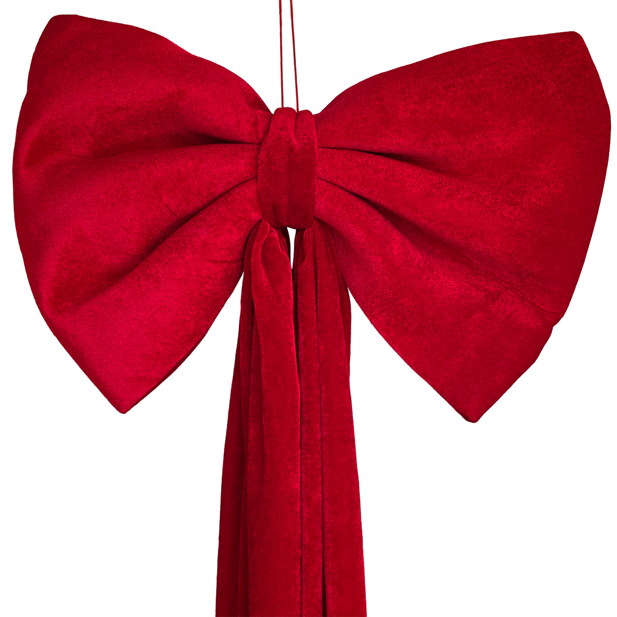 Med Velvet Christmas Bow w/ Tails - 50 x 160cm / Red - Image 3