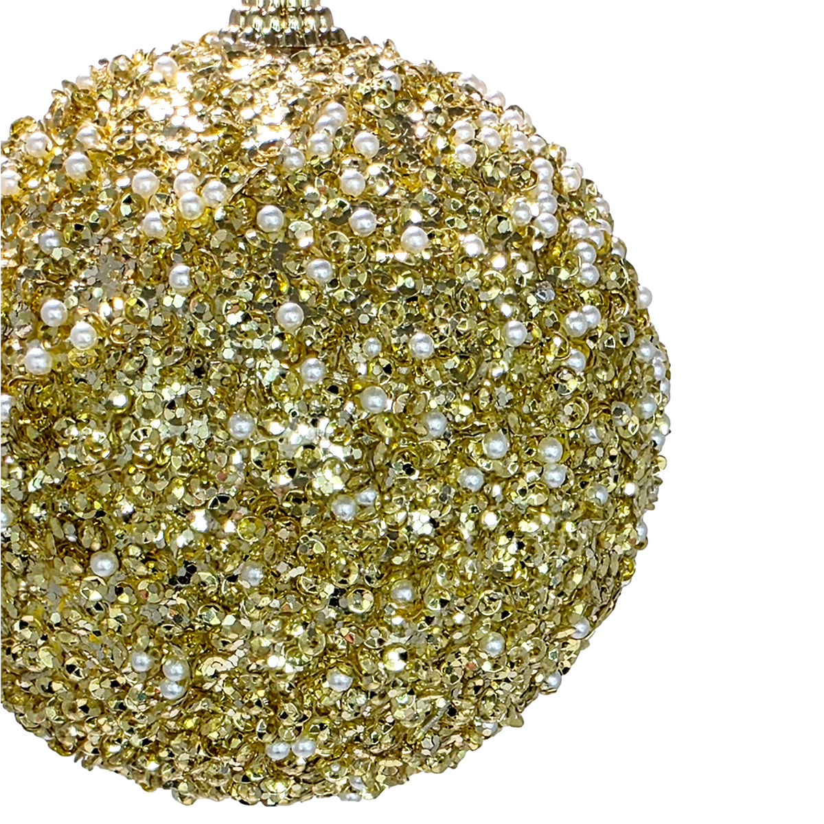 S/2 Sparkle Christmas Baubles - 10cmD / Gold - Image 2