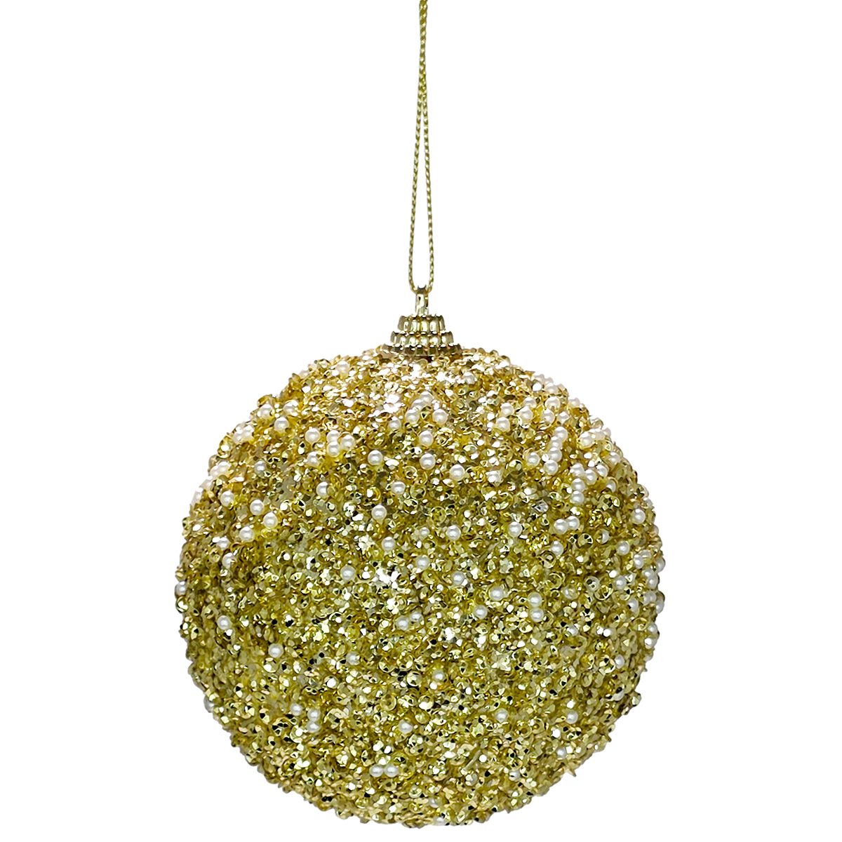Sparkle Christmas Baubles 10cm gold by Floral Craft
