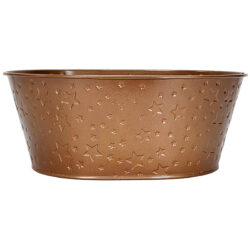 Oval Metal Hamper Bucket w/Stars / Copper